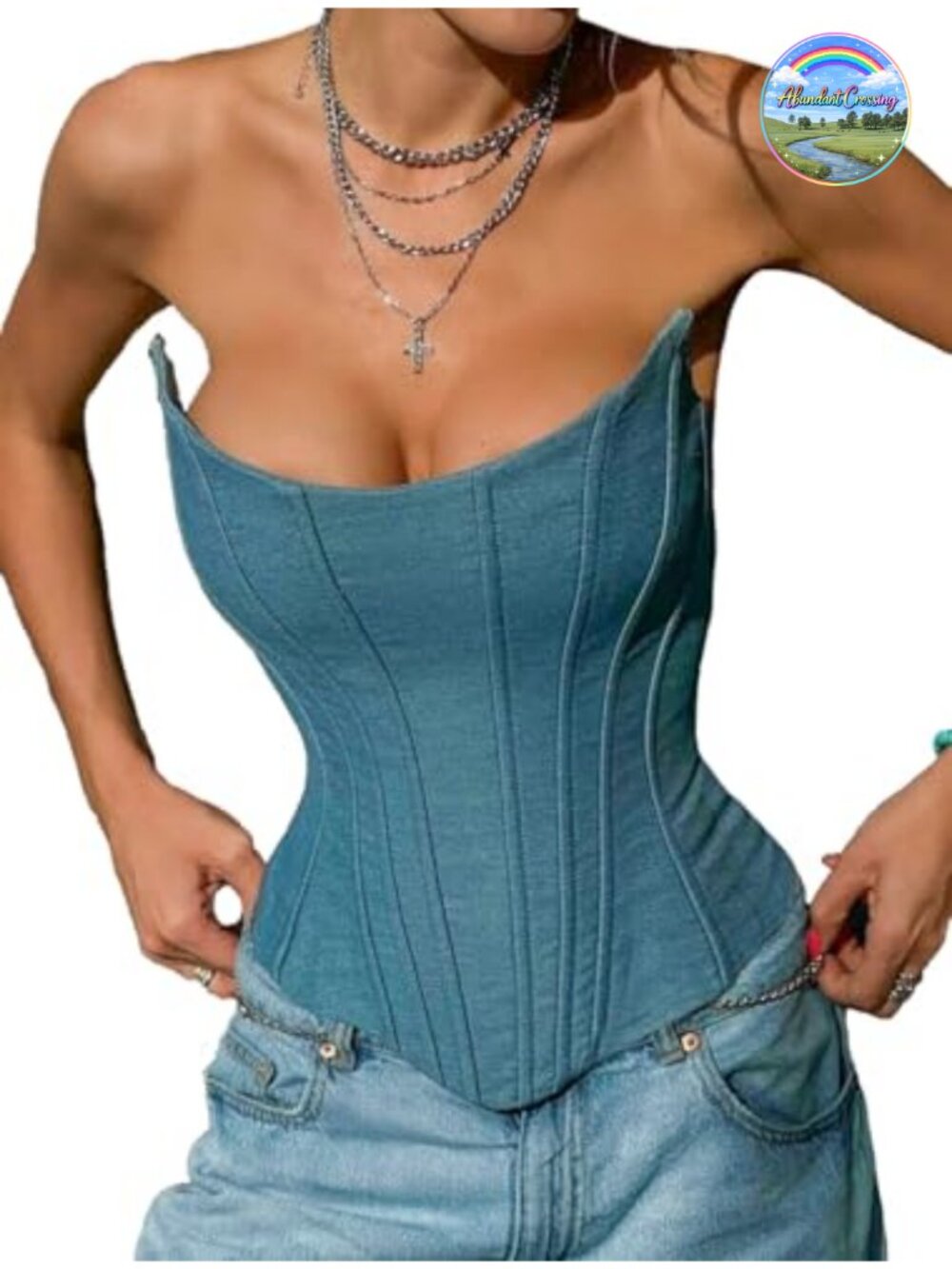 Satin Overbust Corset Top Lace Up Steel Boned Waist Cincher